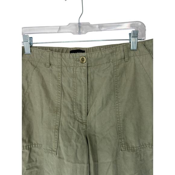 Talbots Basic Casual Green Cotton Blend Slim Cargo Straight Leg Pant Size 10 - Picture 4 of 11